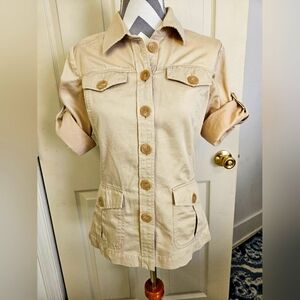 Banana Republic Cream Colored Half-Sleeved Jacket